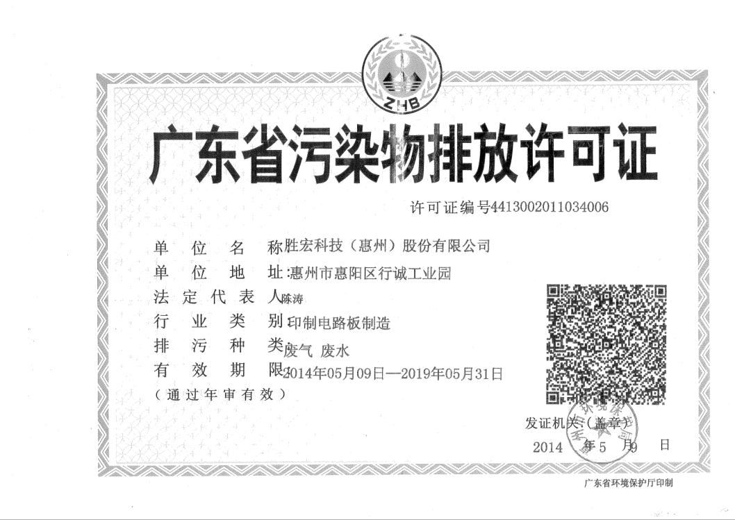 信息公开：kaiyun开云科技2015-2019年排污许可证